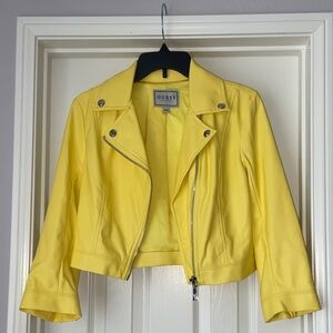 GUESS Women's Yellow Moto Jacket